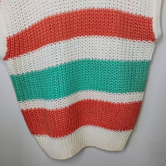 Vintage L Simbury Striped Cable Knit Sweater Vest Grandmacore Size Medium - Picture 5 of 13
